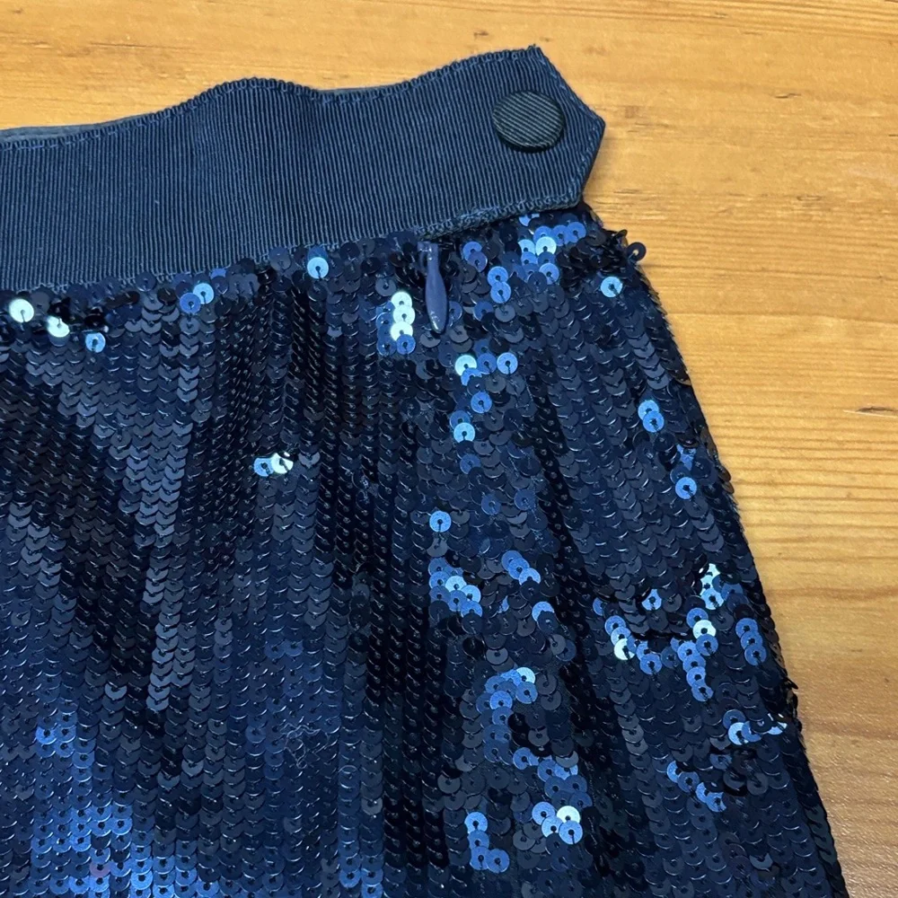 J. Crew Collection Sparkling Midnight Blue Sequins‎ Mini Skirt. EUC